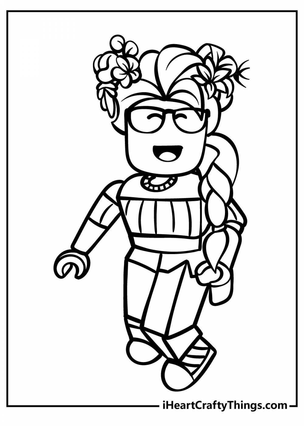 Color glitter roblox face coloring page