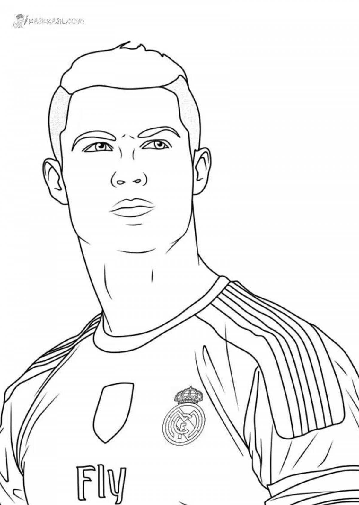 Cristiano ronaldo colorful coloring page