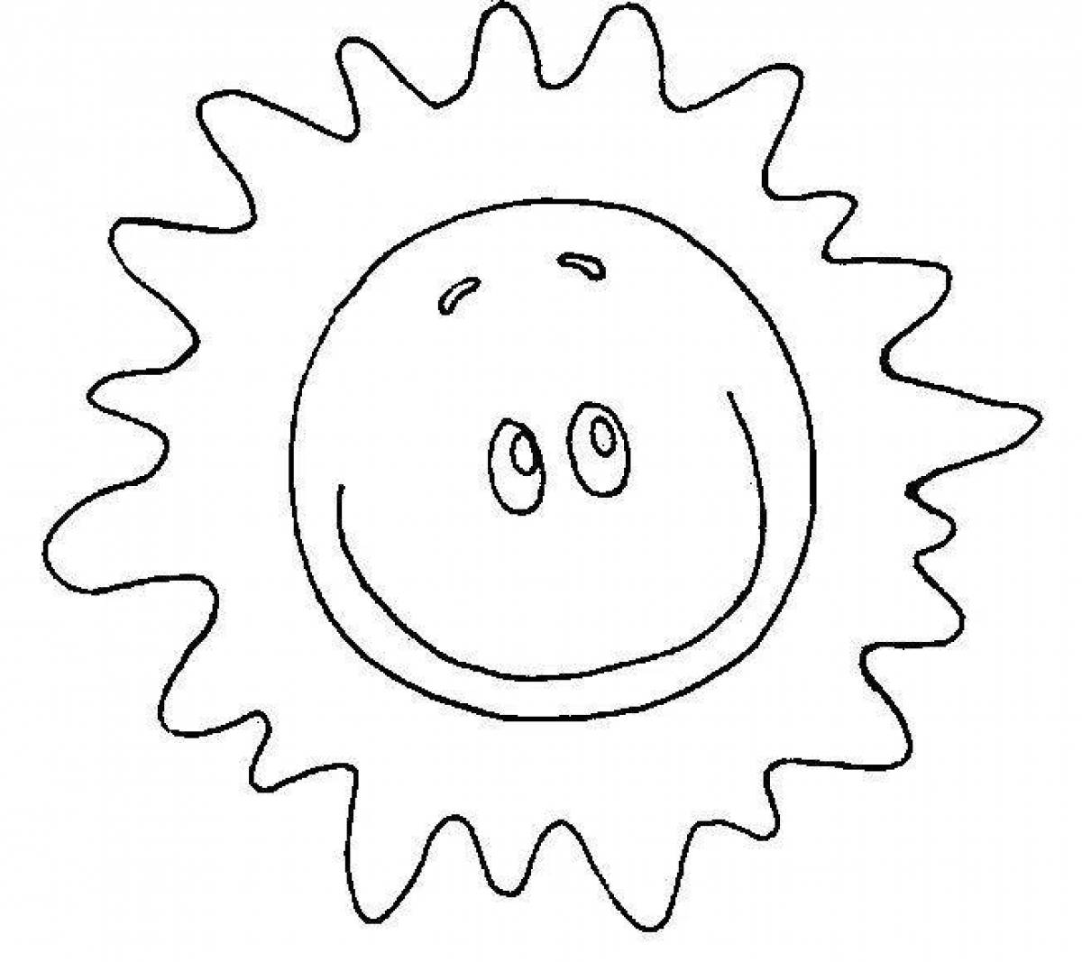 Glowing sun coloring picture