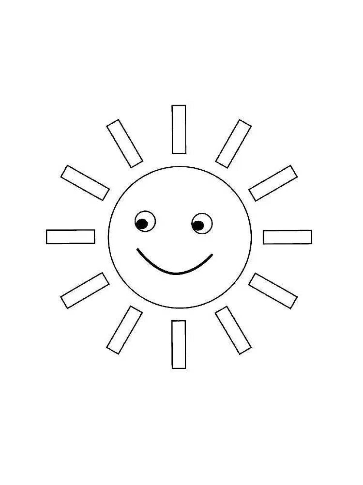 Shimmering sun coloring picture