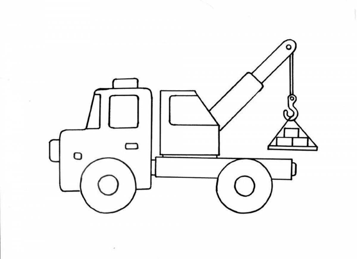 Charming crane car coloring book