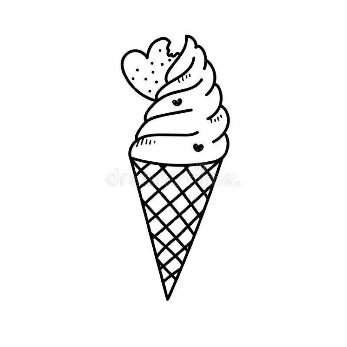 Блаженная раскраска мороженое единорога