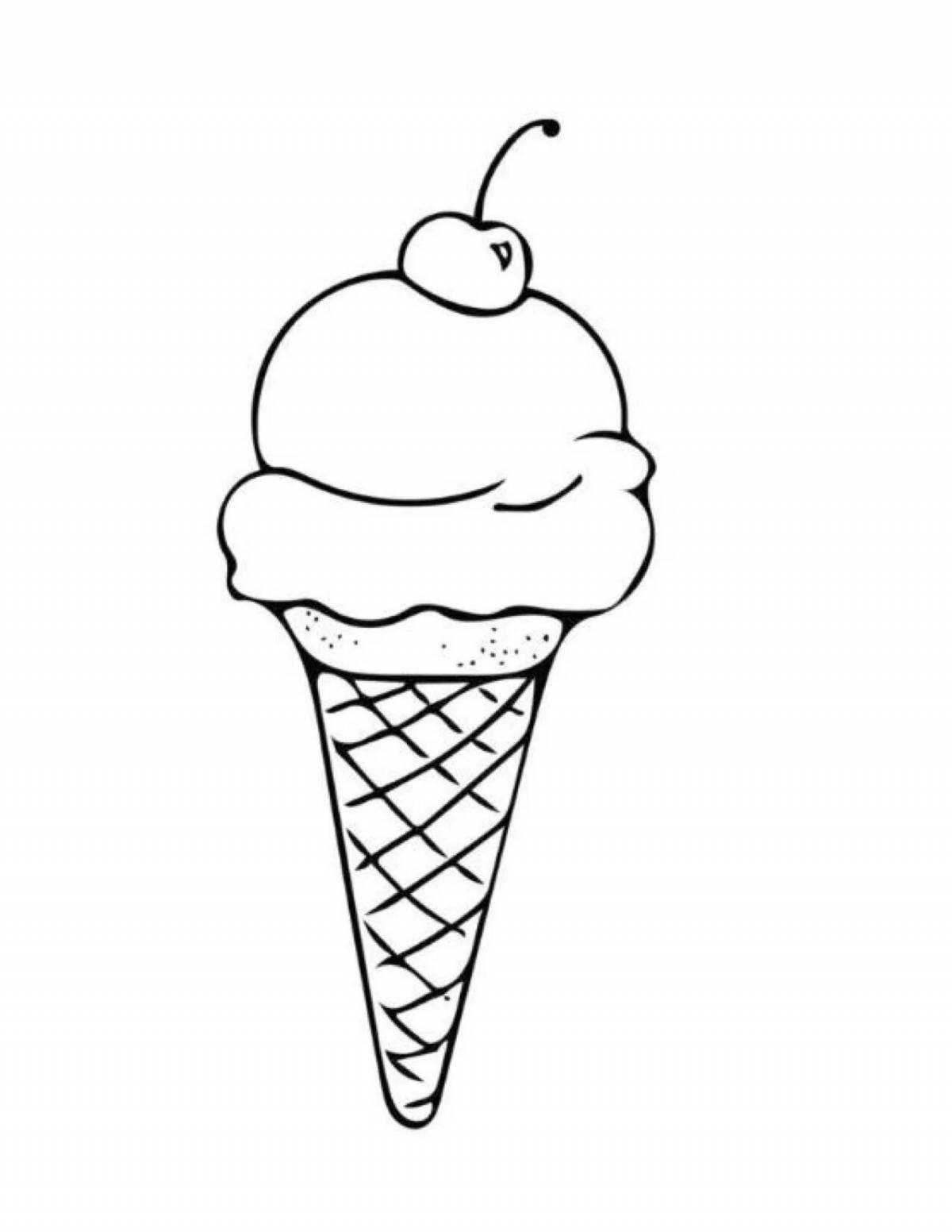 Fancy coloring page unicorn ice cream