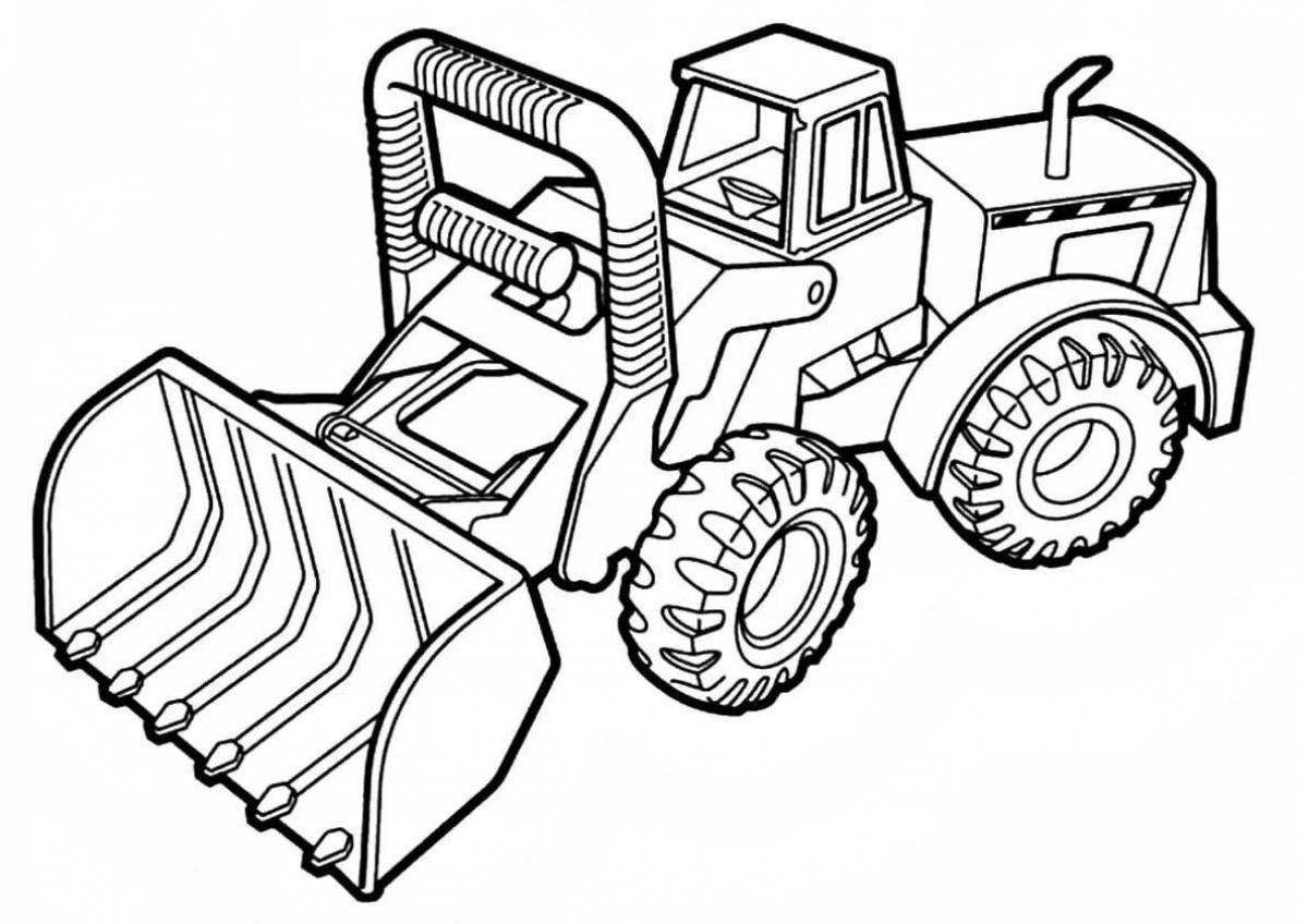 Tractor playful coloring book