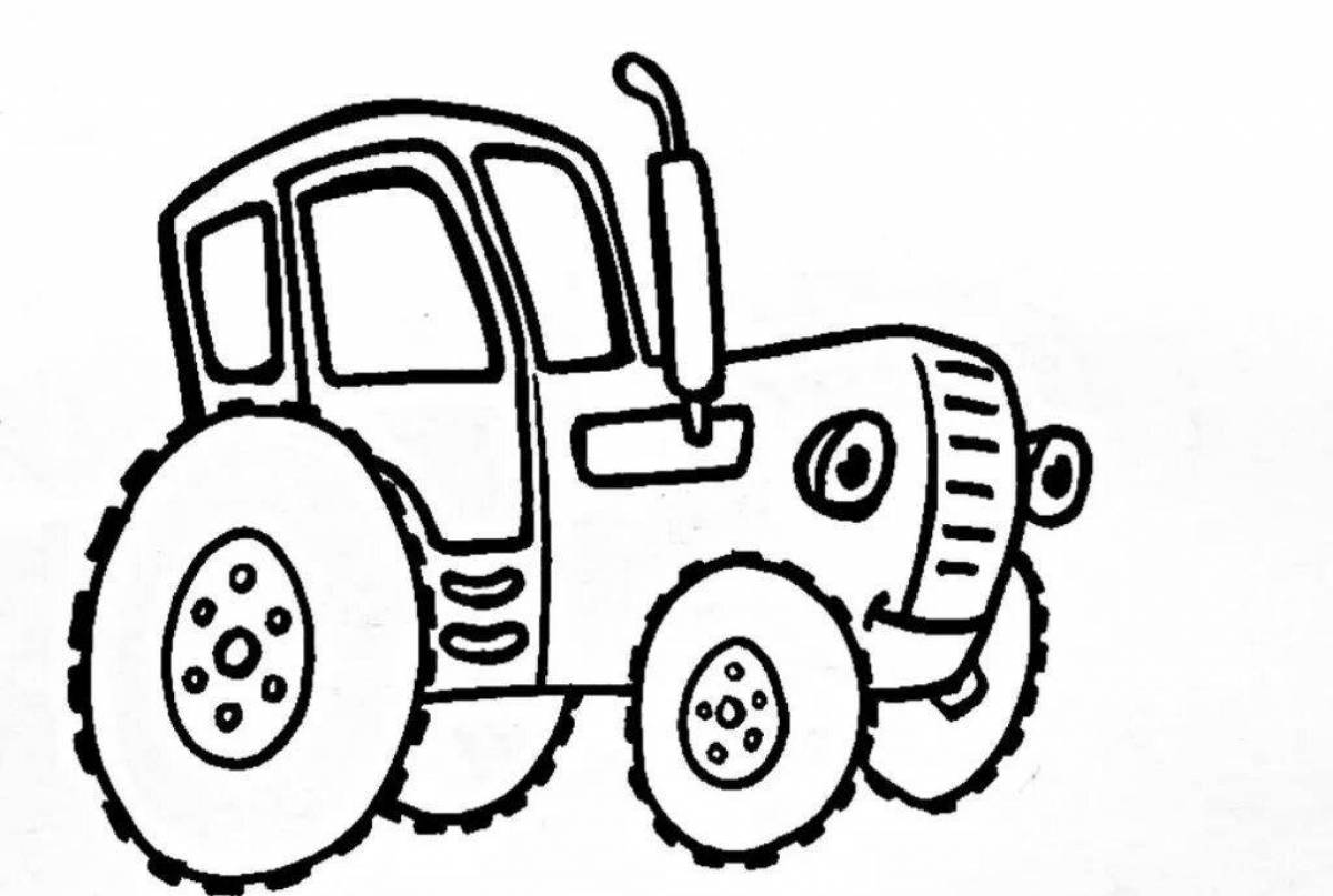 Shiny tractor coloring page