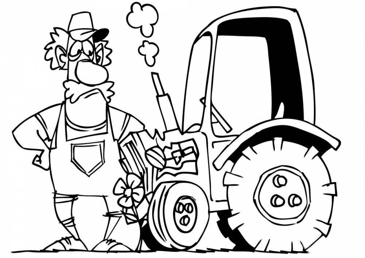 Gorgeous tractor coloring page