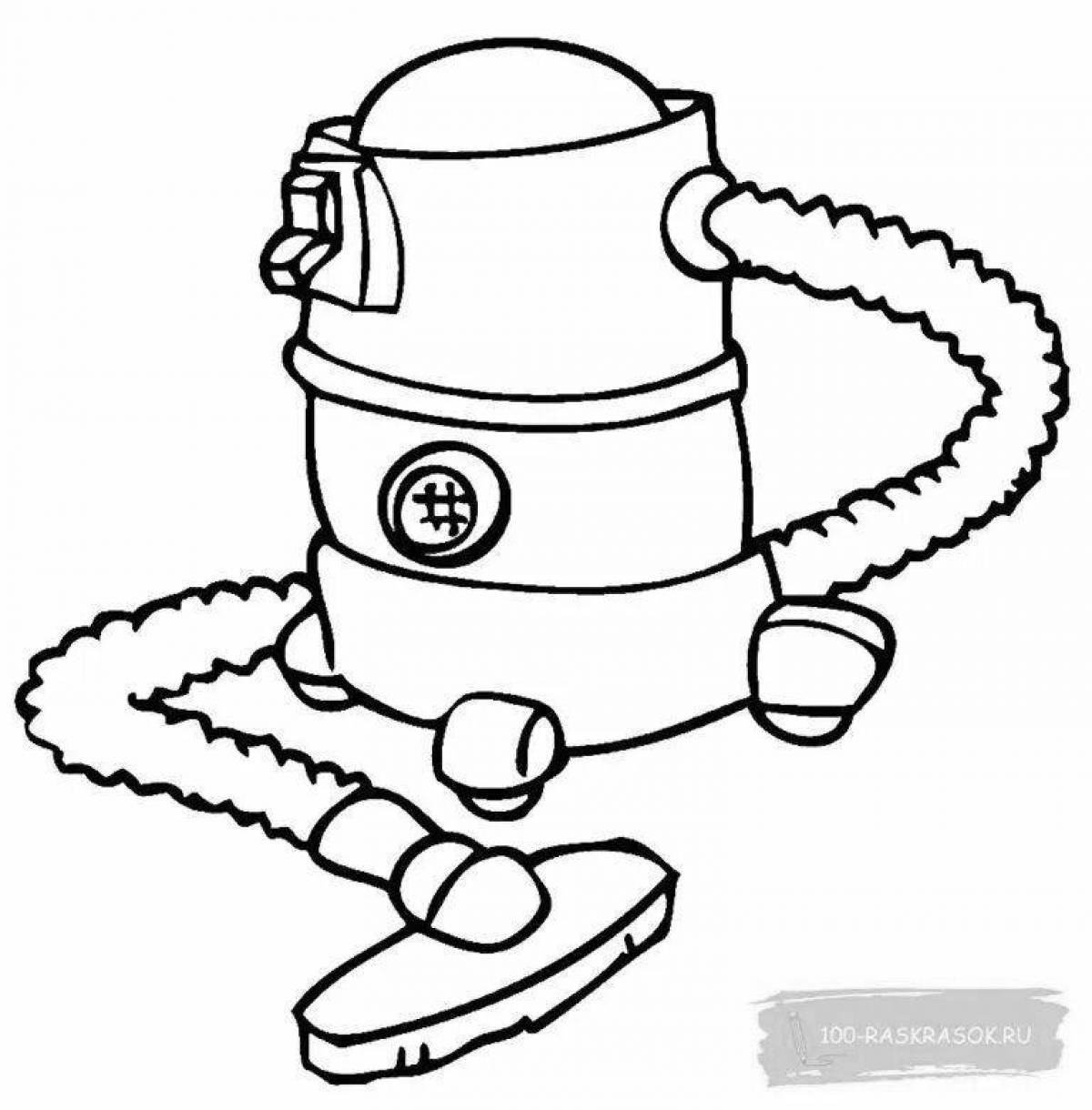 Fun coloring of the vacuum cleaner for kids