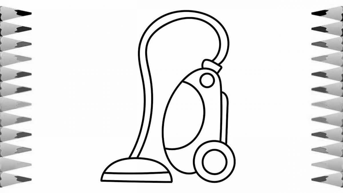 Toddler Vacuum Cleaner Coloring Page Live