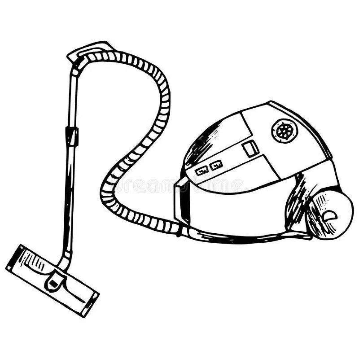 Fun coloring of the vacuum cleaner for babies