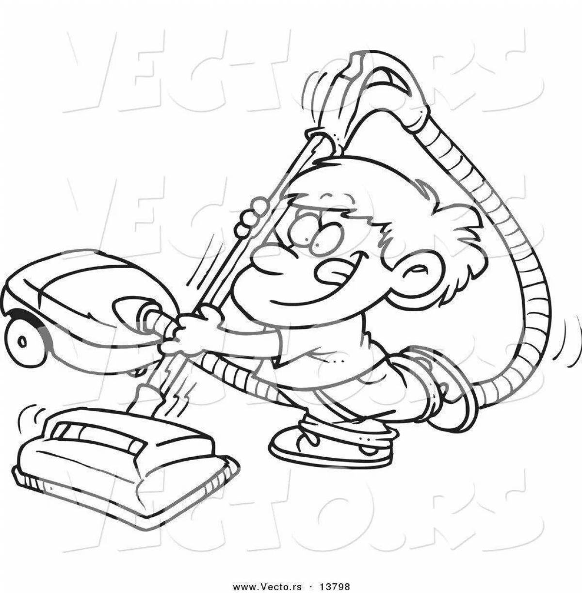 Attractive baby vacuum cleaner coloring book