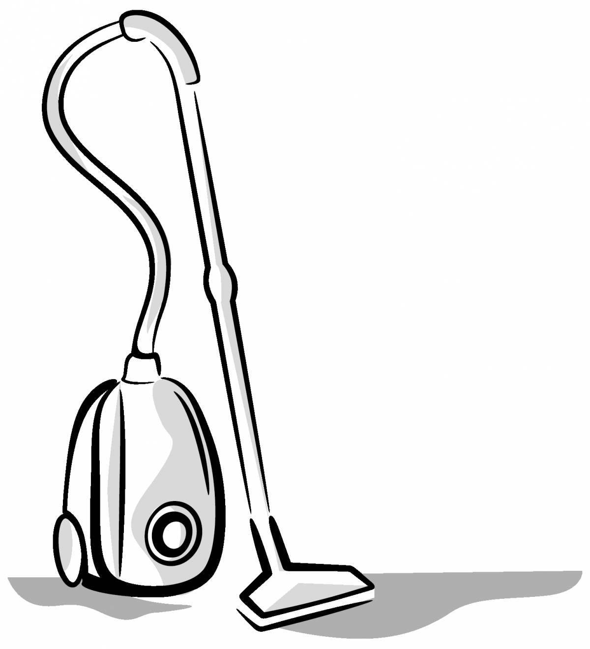 Attractive coloring of the vacuum cleaner for the little ones