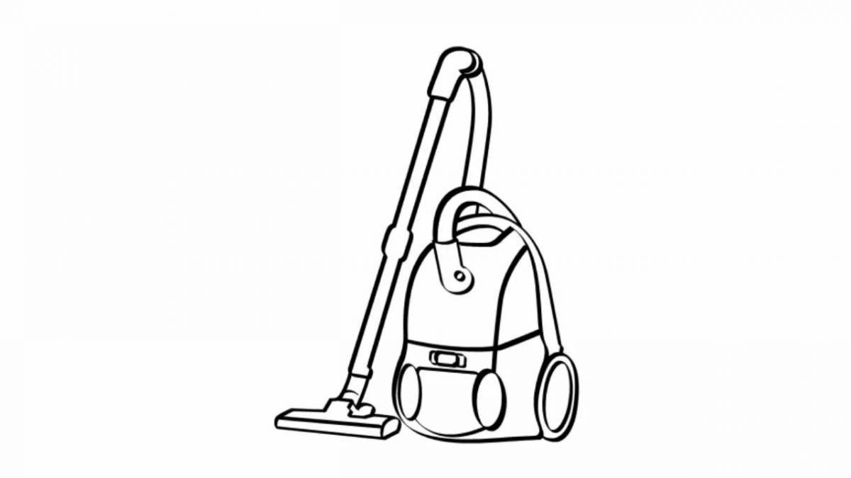 Colored vacuum cleaner coloring pages for kids