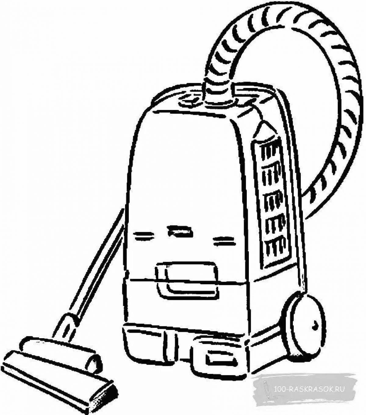 Colorful preschool vacuum cleaner coloring page