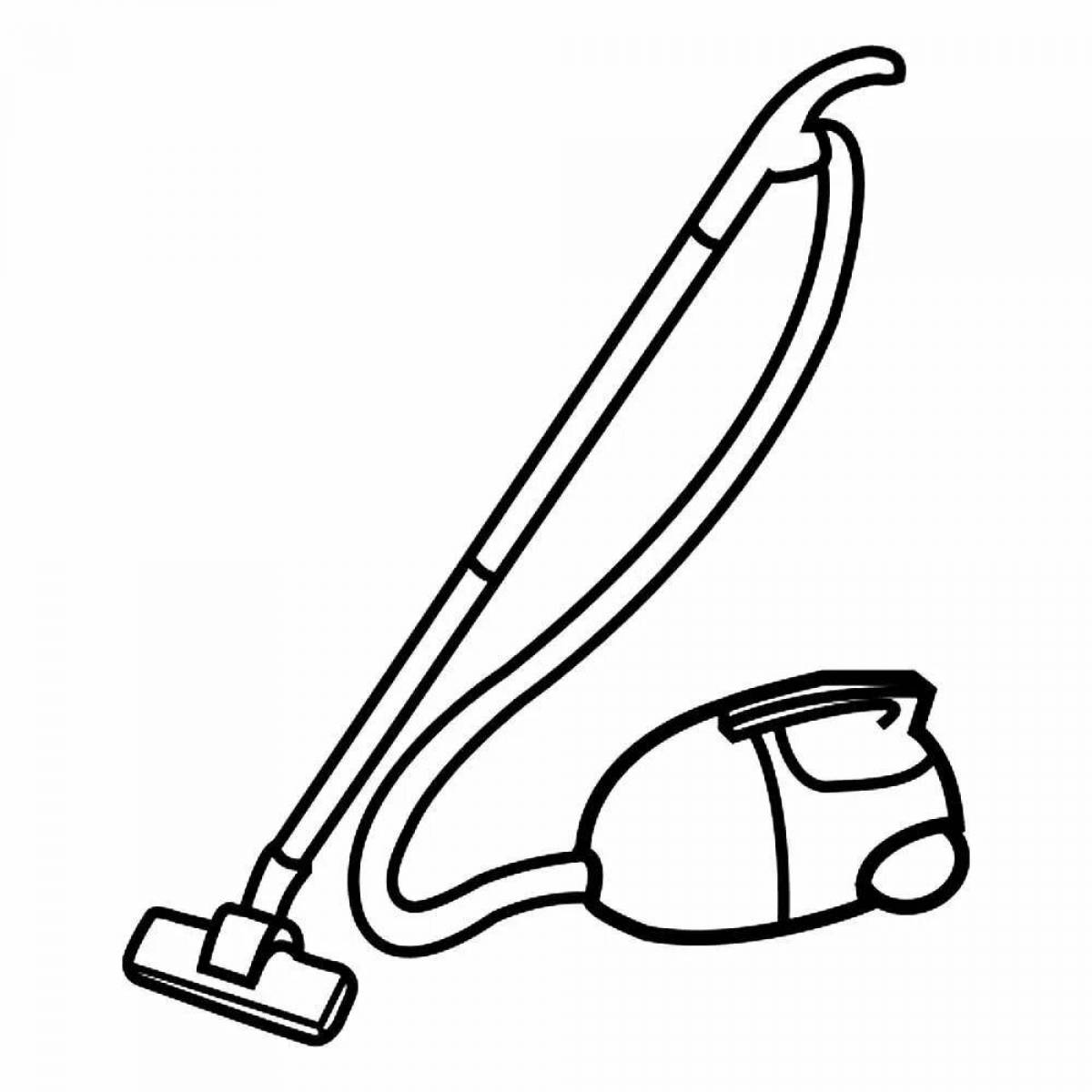 Joyful vacuum cleaner coloring page for kids