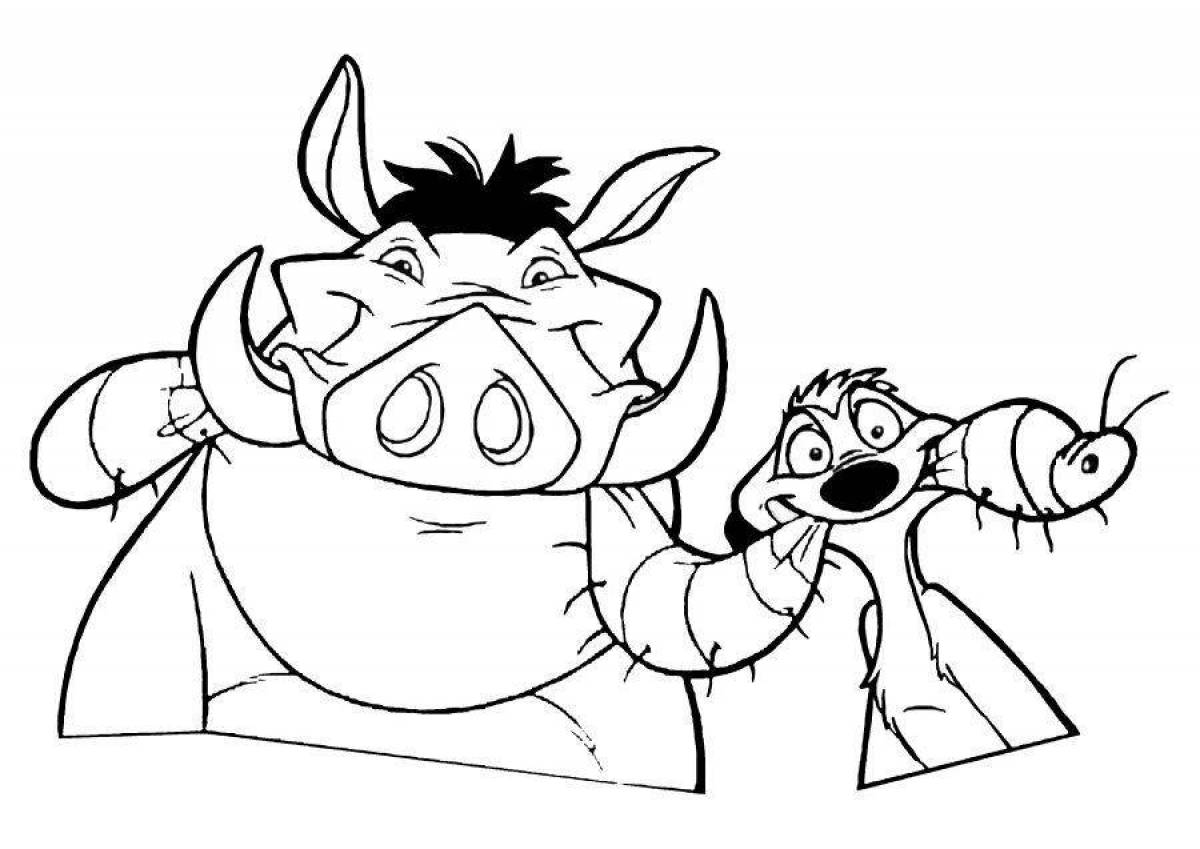 Timon and Pumbaa bright coloring