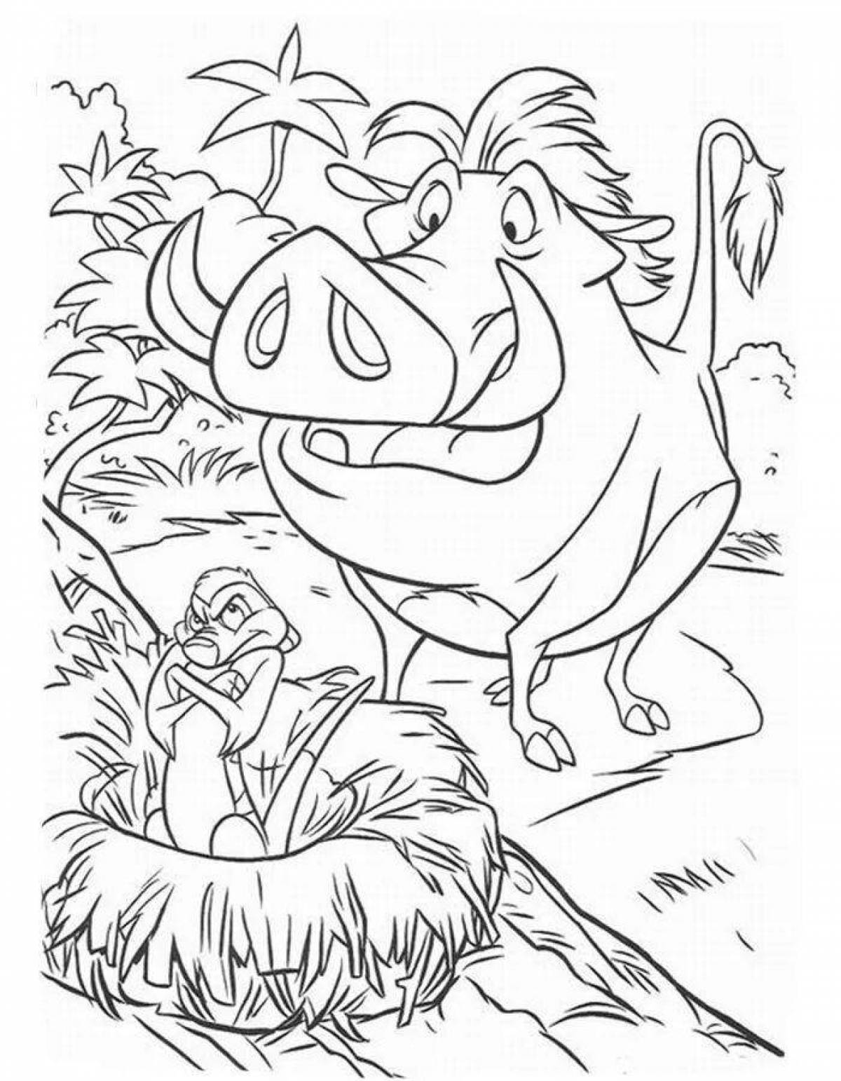 Timon and Pumbaa fun coloring