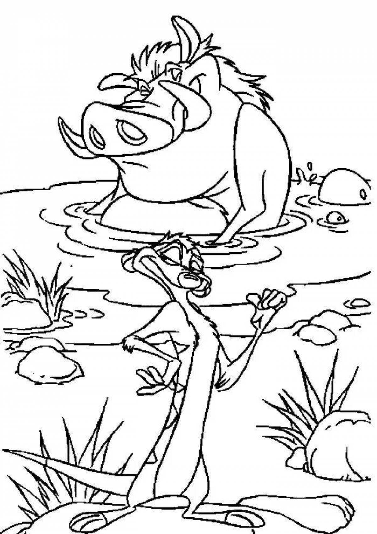 Timon and Pumbaa coloring page