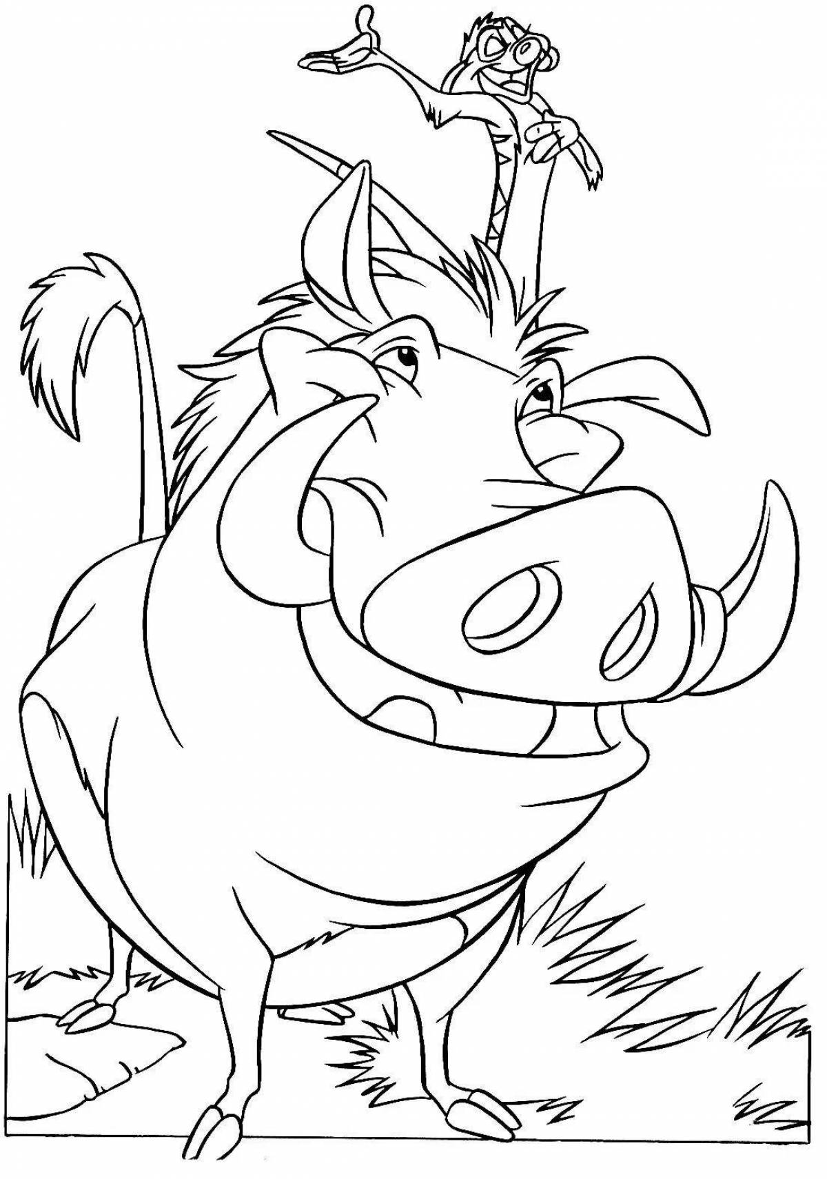 Timon and Pumbaa fun coloring book