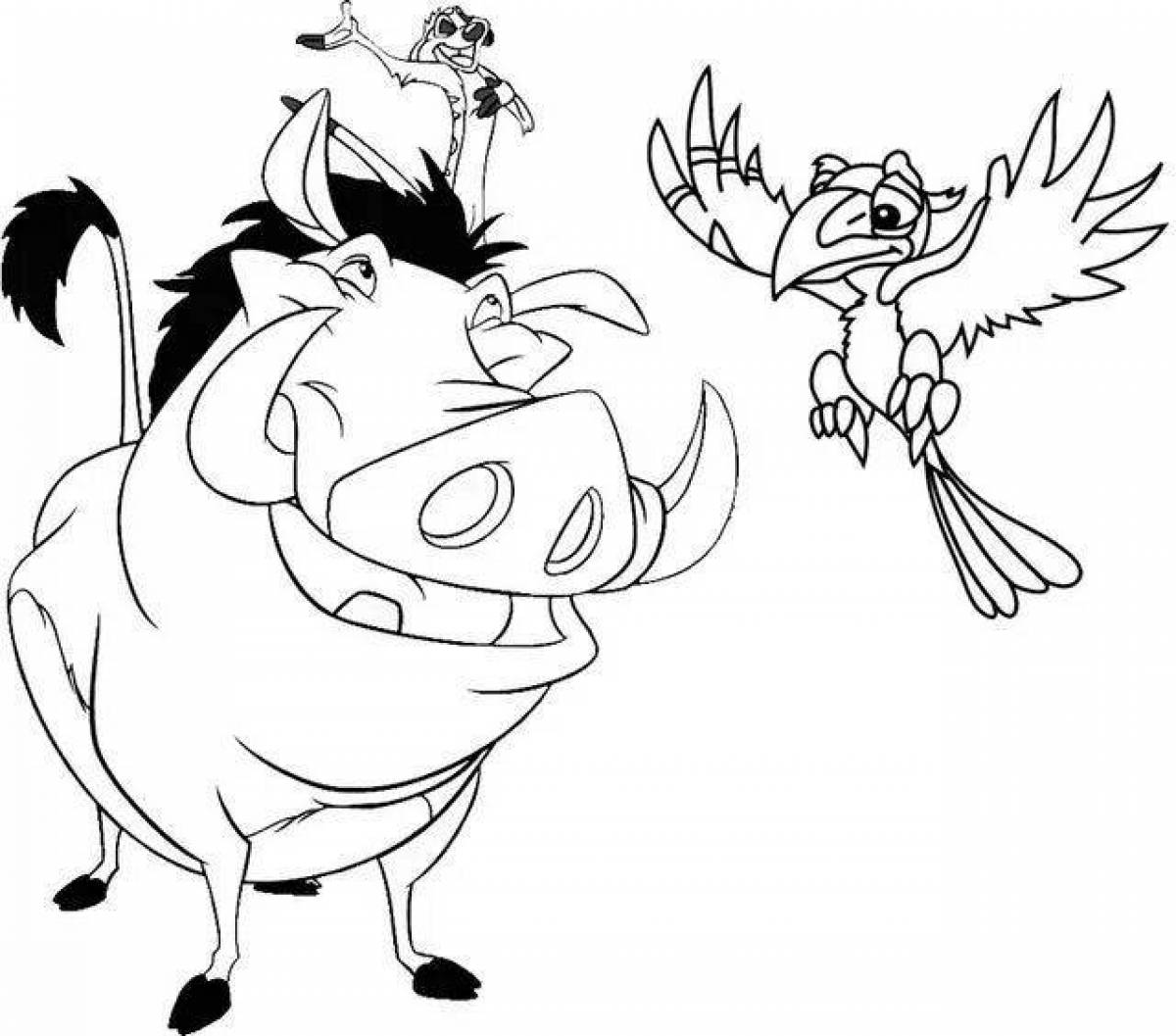 Delightful coloring timon and pumba