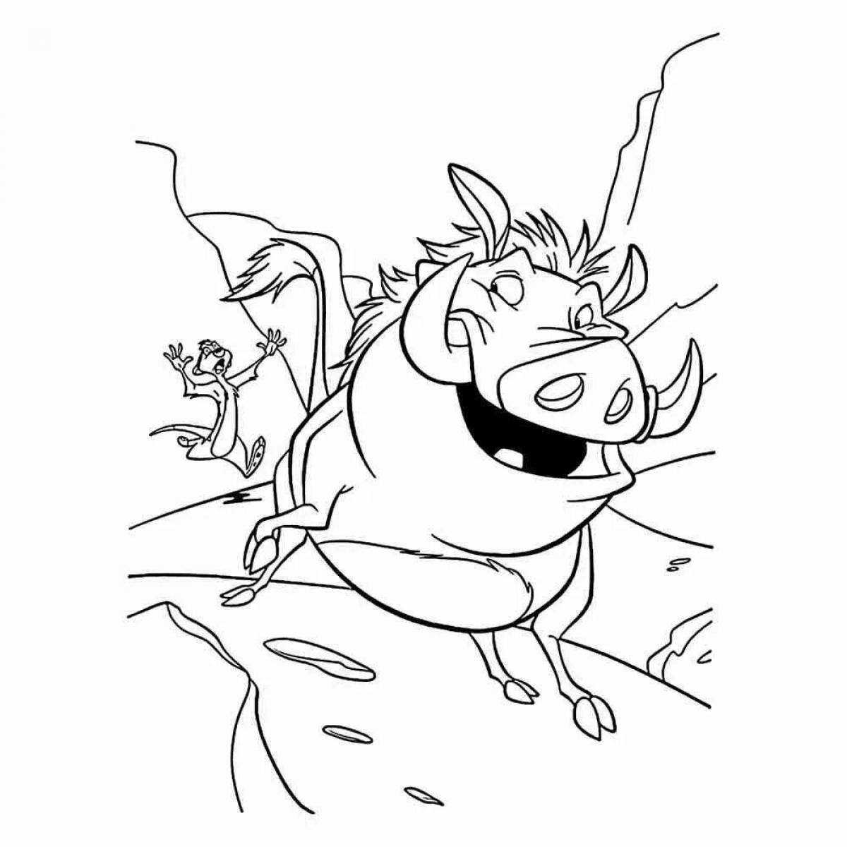 Charming timon and pumbaa coloring book