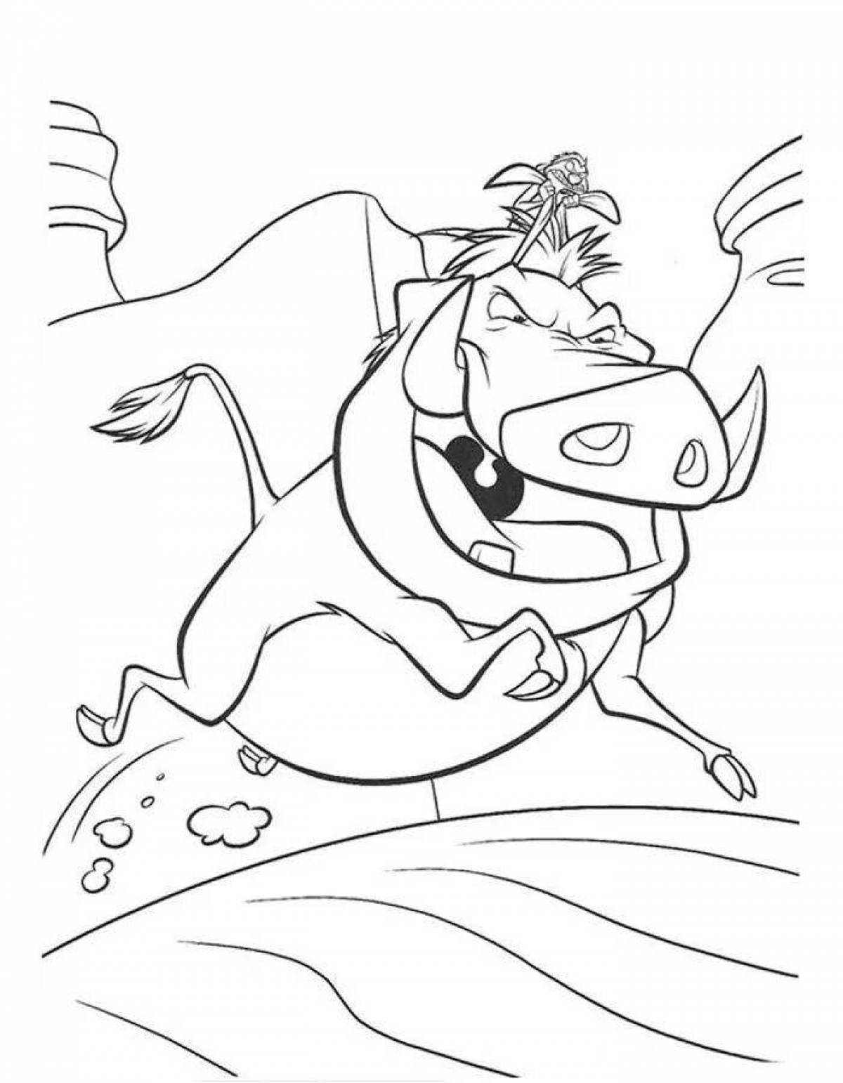 Adorable timon and pumbaa coloring book
