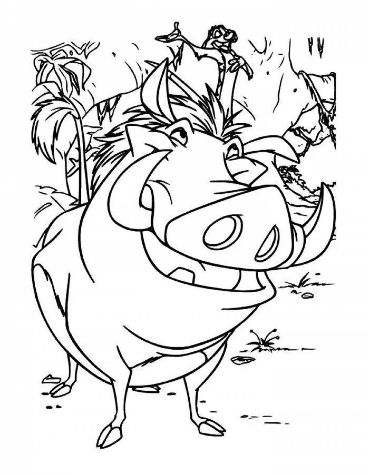 Radiant timon and pumbaa coloring page