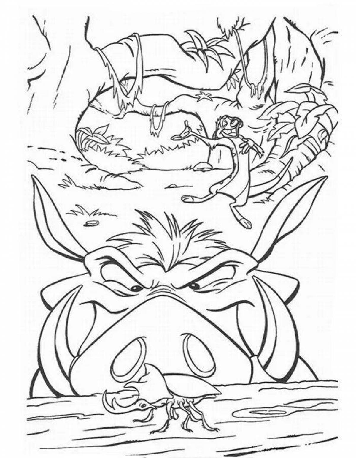 Dazzling timon and pumbaa coloring page