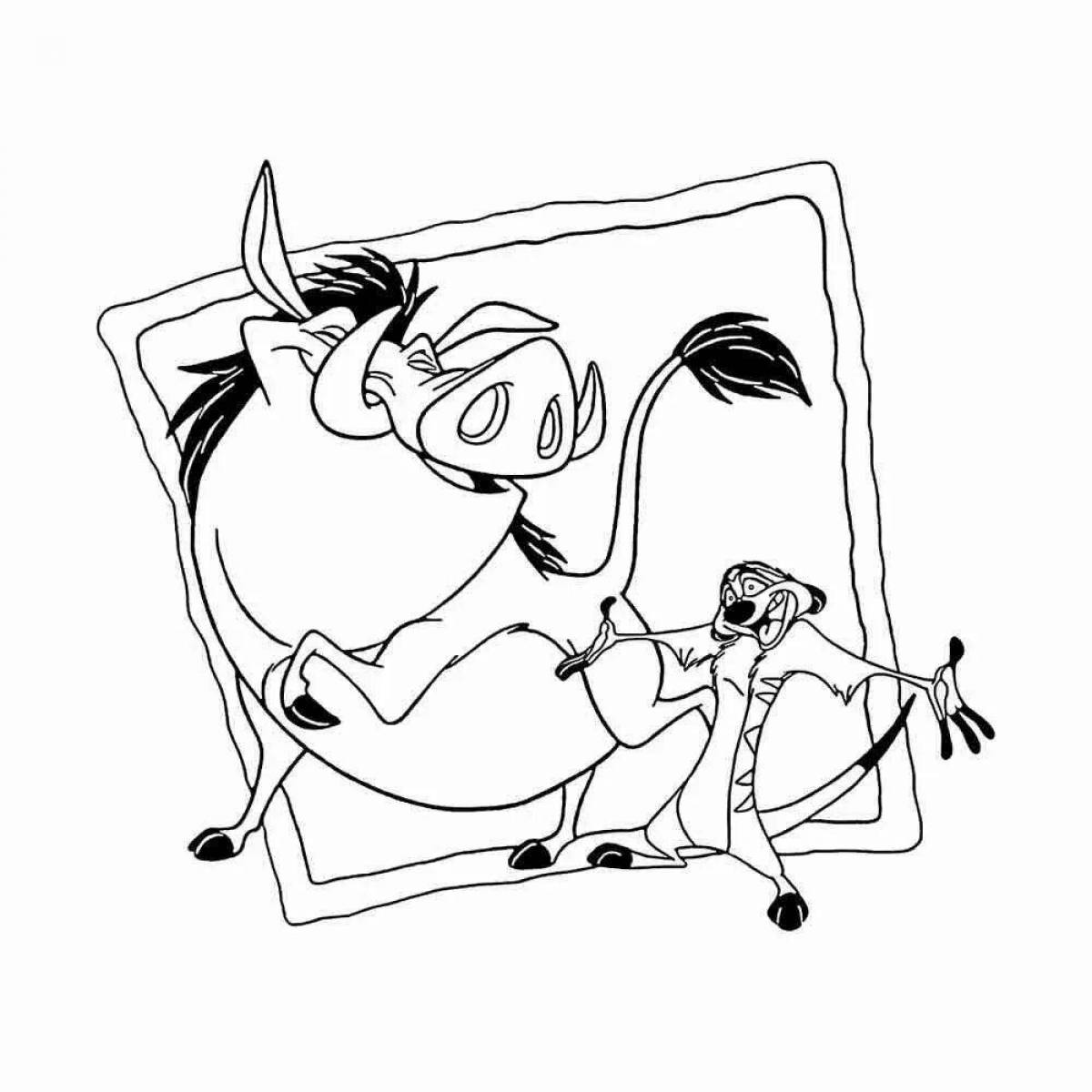Grand timon and pumbaa coloring page
