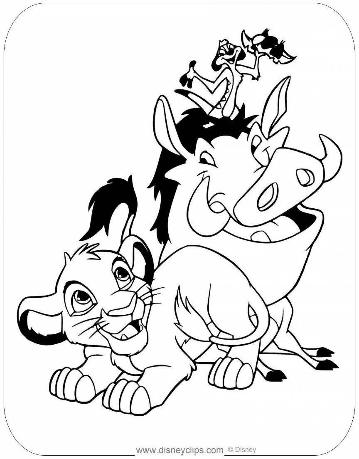Regal timon and pumbaa coloring page