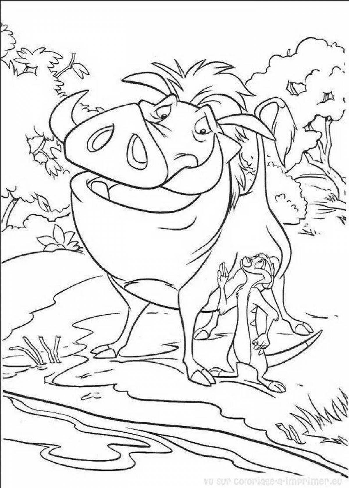 Excellent timon and pumbaa coloring book