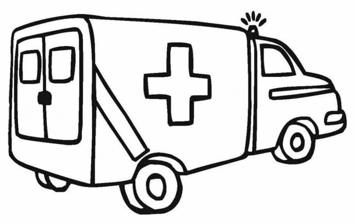 Crazy ambulance coloring page