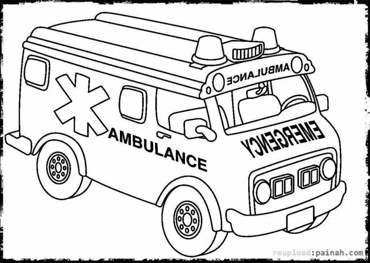 Раскраска автомобиль скорой помощи