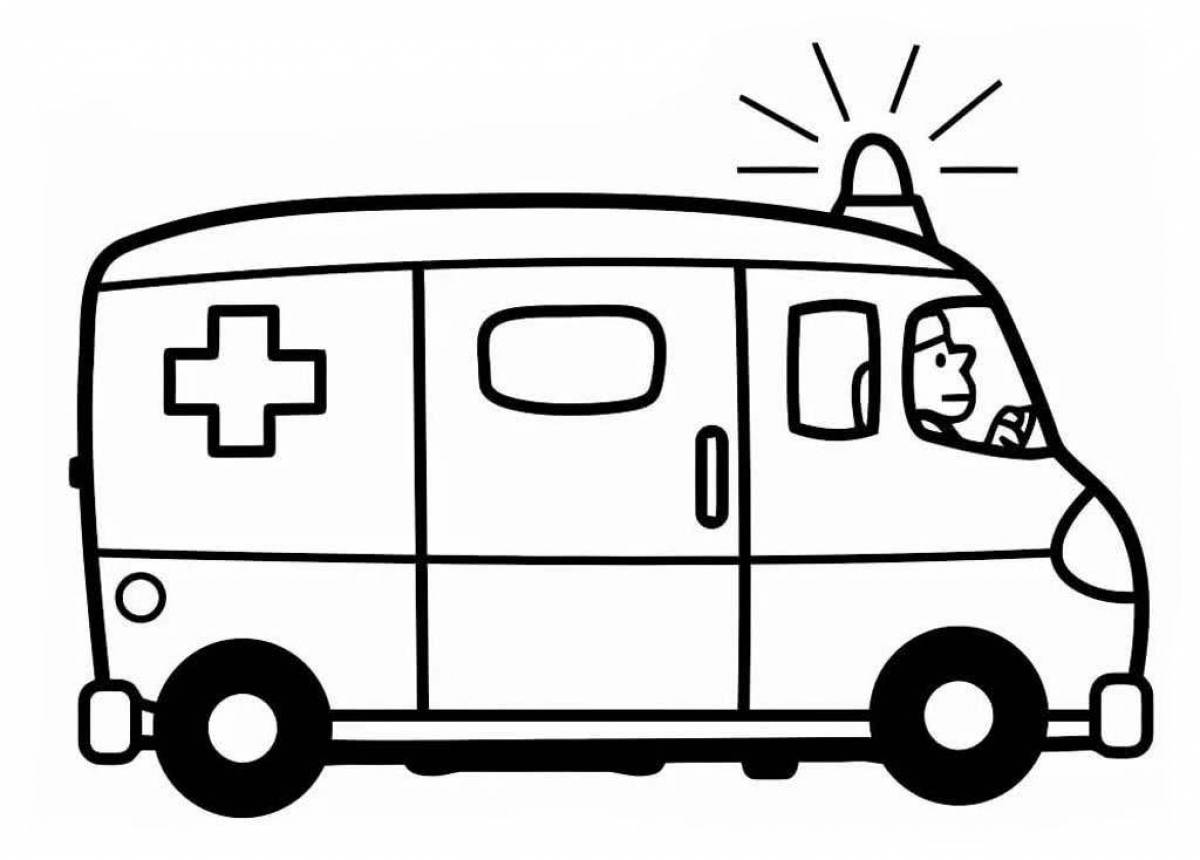 Fancy ambulance coloring book