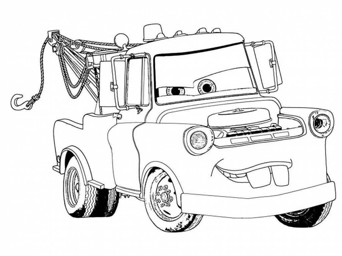 Gorgeous cartoon car coloring page