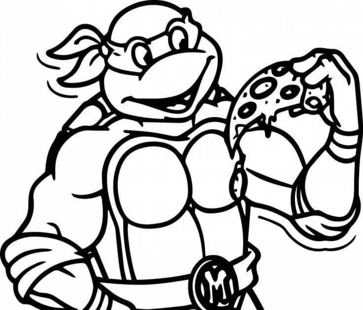 Michelangelo's Funny Teenage Mutant Ninja Turtles Coloring Pages