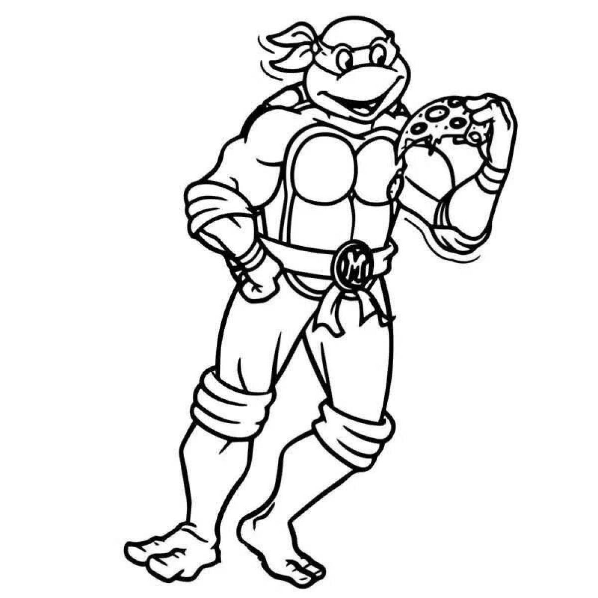 Michelangelo's fairy tale ninja turtles coloring page