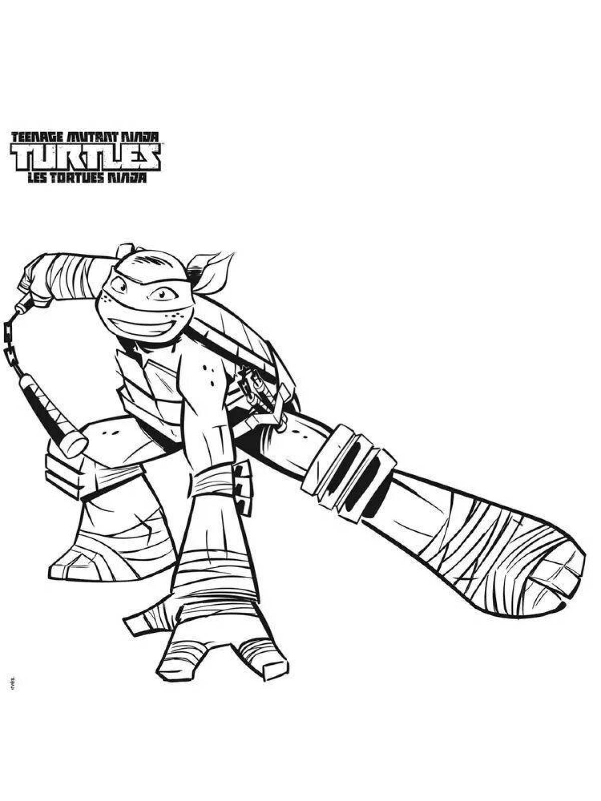 Michelangelo Teenage Mutant Ninja Turtles cute coloring page