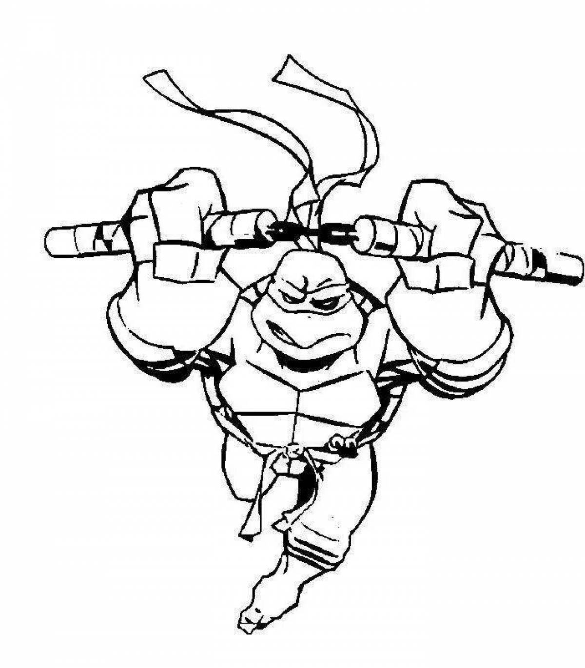 Michelangelo's humorous Teenage Mutant Ninja Turtles coloring book