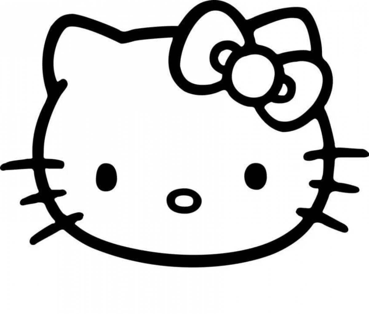 Coloring page of hello kitty stickers