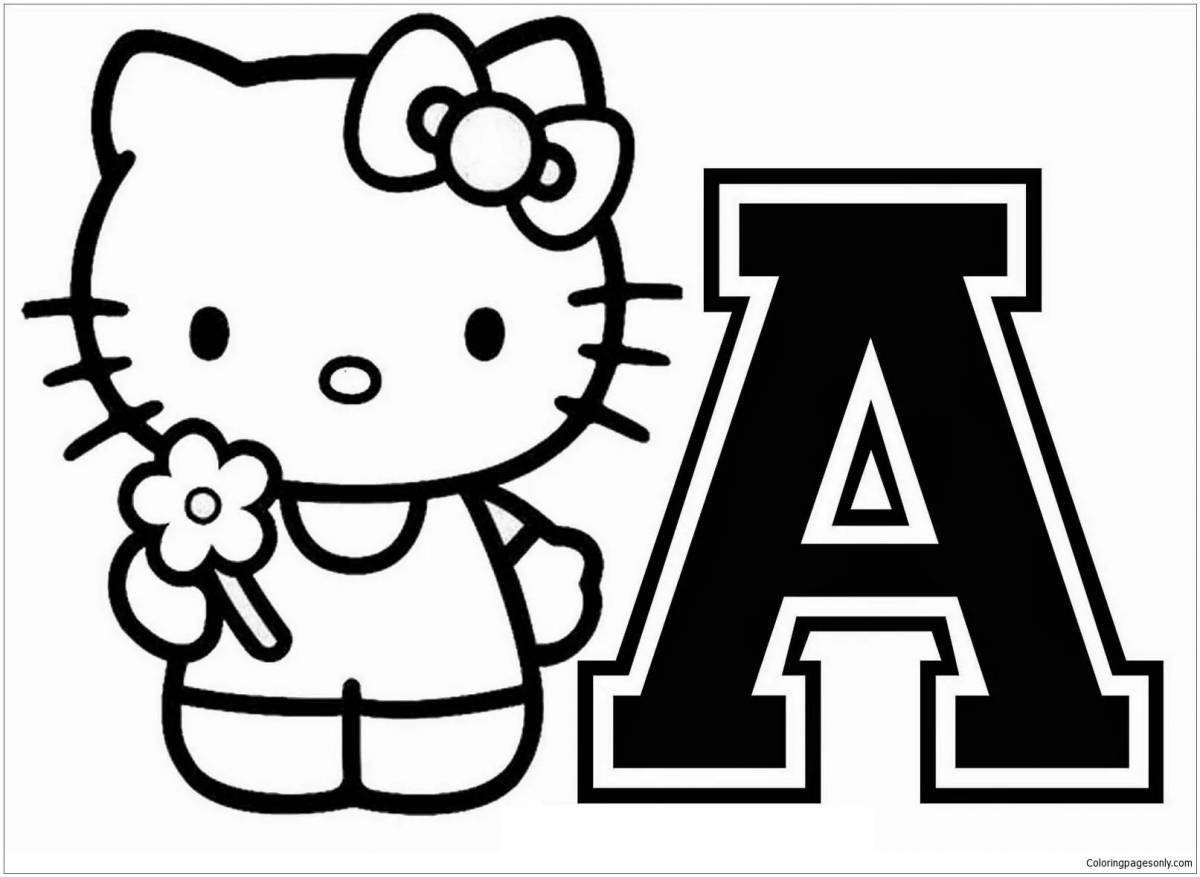 Great hello kitty sticker coloring page