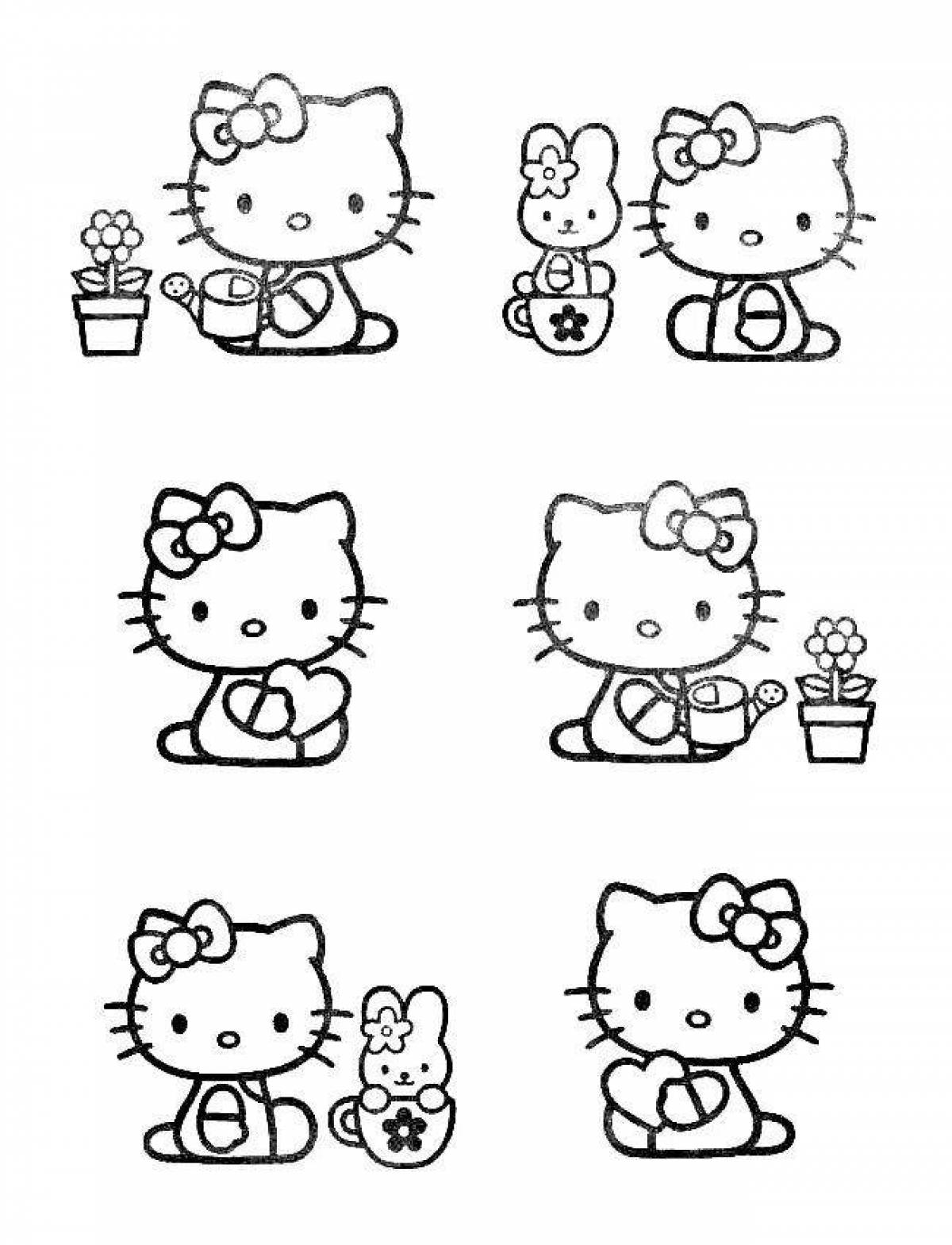 Fabulous hello kitty sticker coloring page