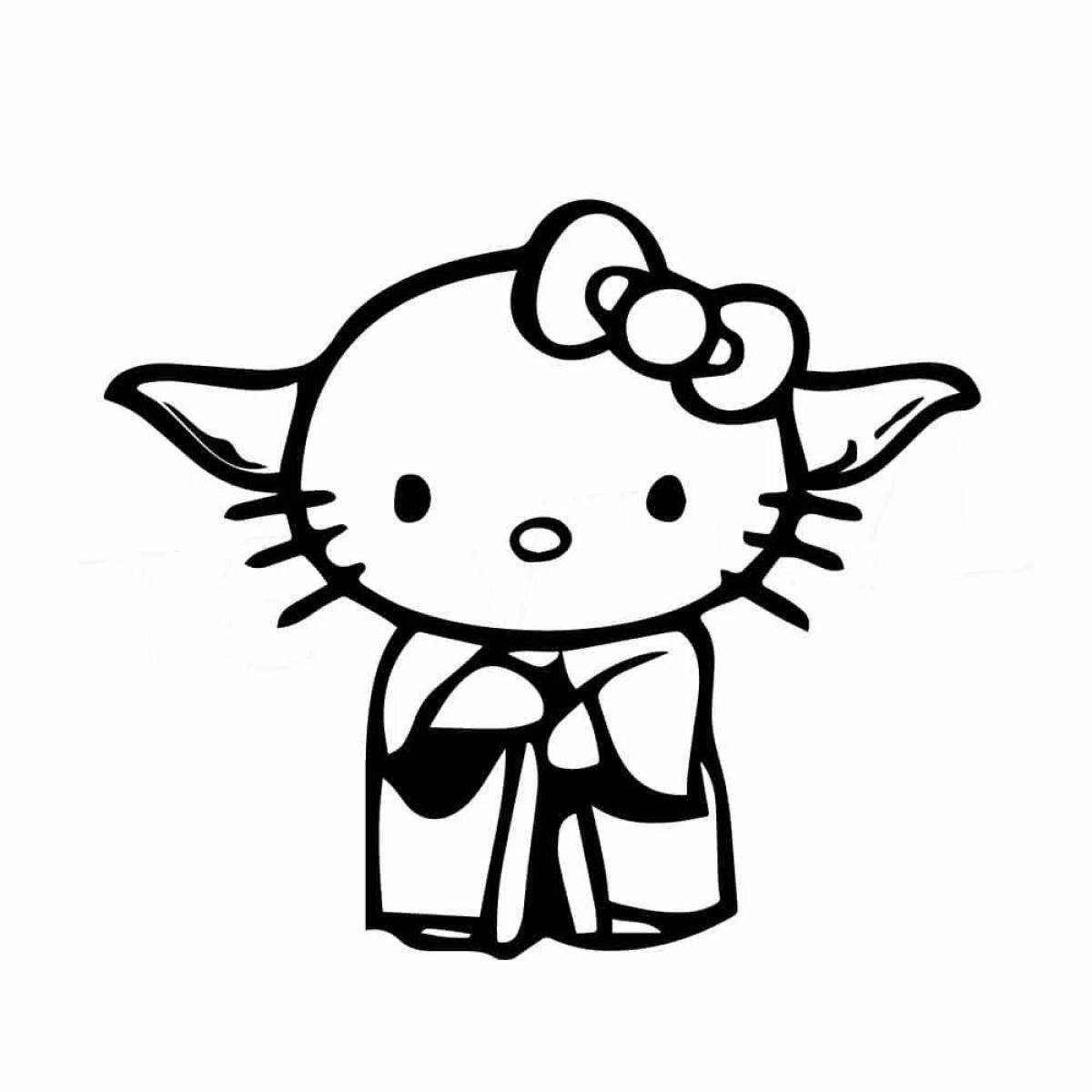 Merry hello kitty sticker coloring page