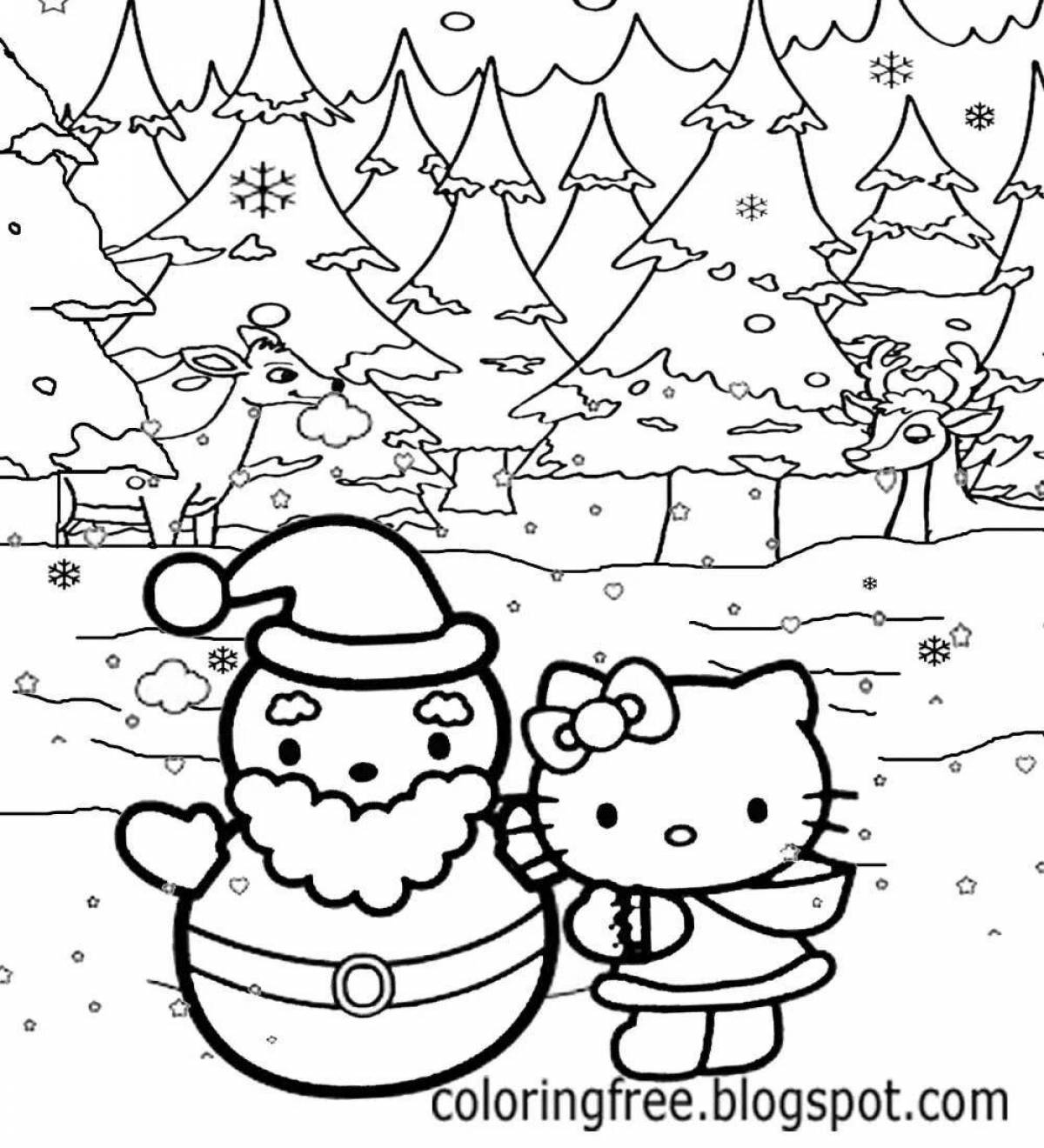 Hello kitty glitter christmas coloring book
