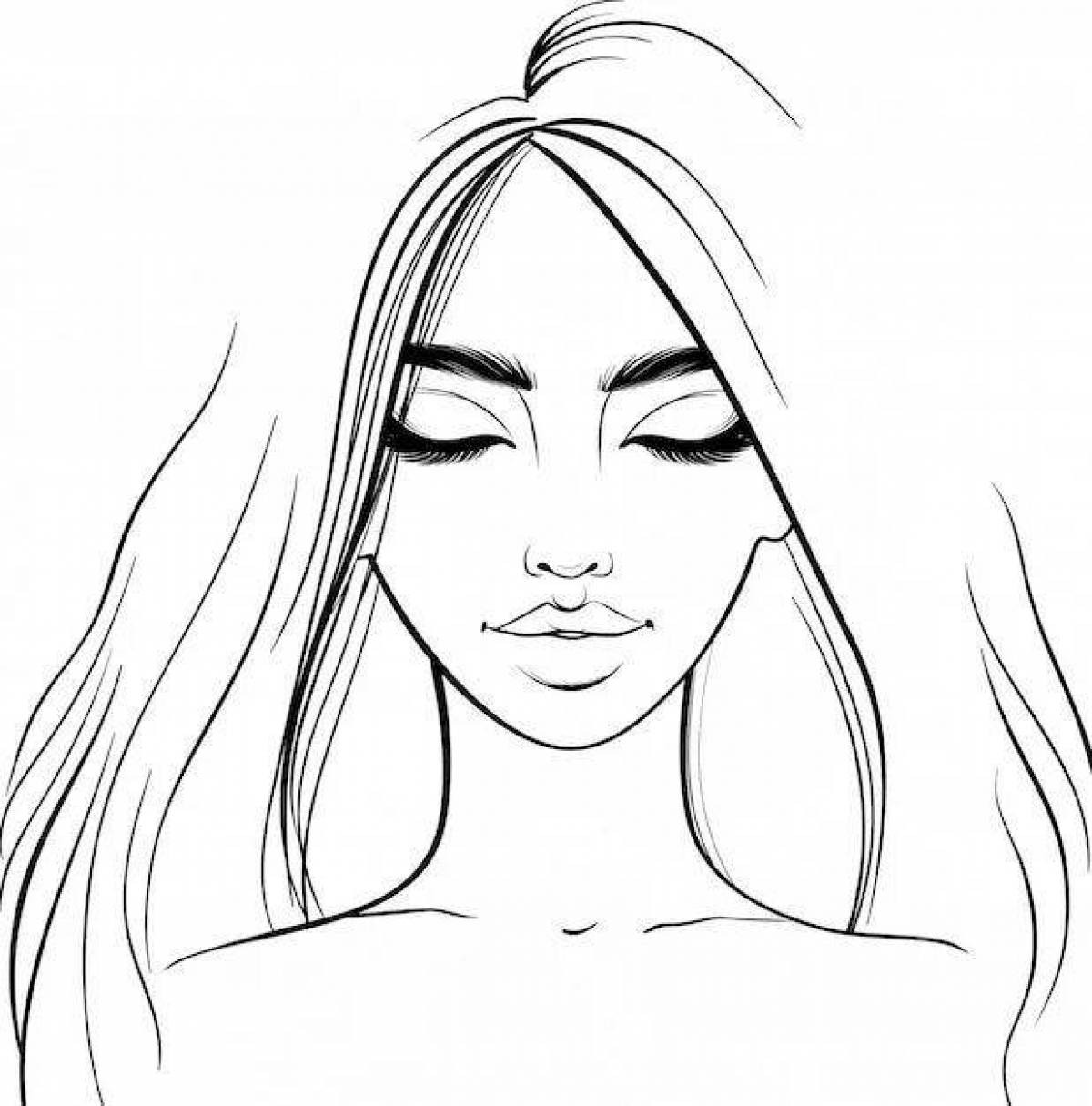 Adorable coloring book for girls with face makeup