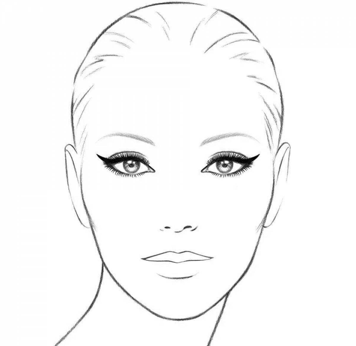 Amazing coloring pages for girls with face makeup
