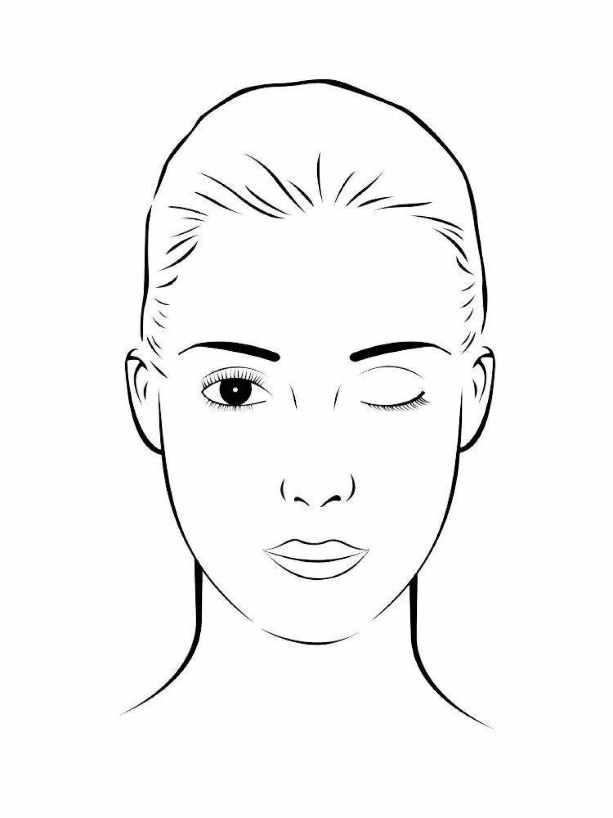 Exquisite face makeup coloring book for girls