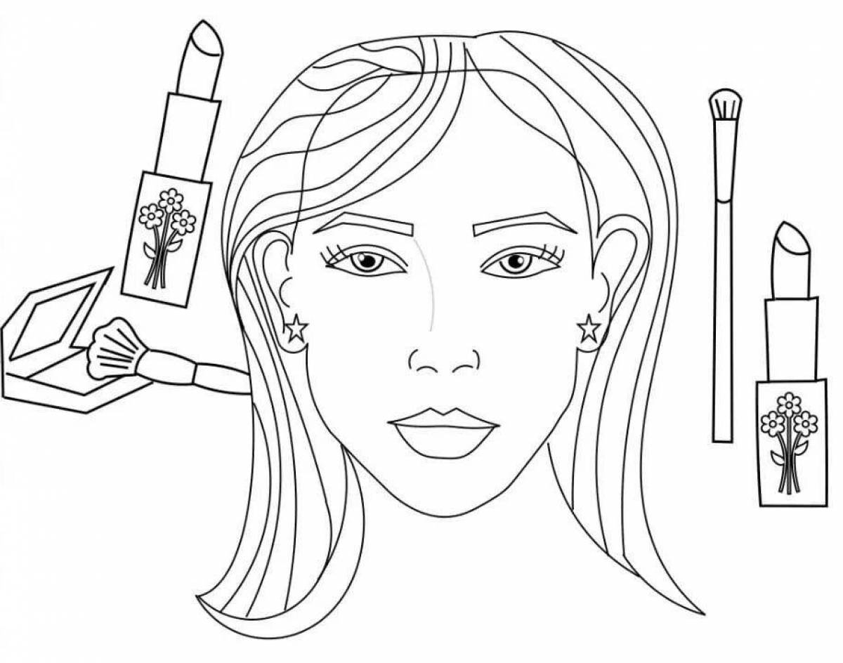 Exquisite face makeup coloring book for girls