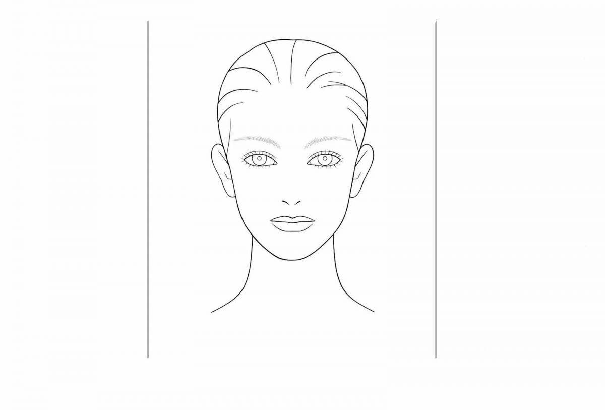 Comic coloring book for girls with face makeup