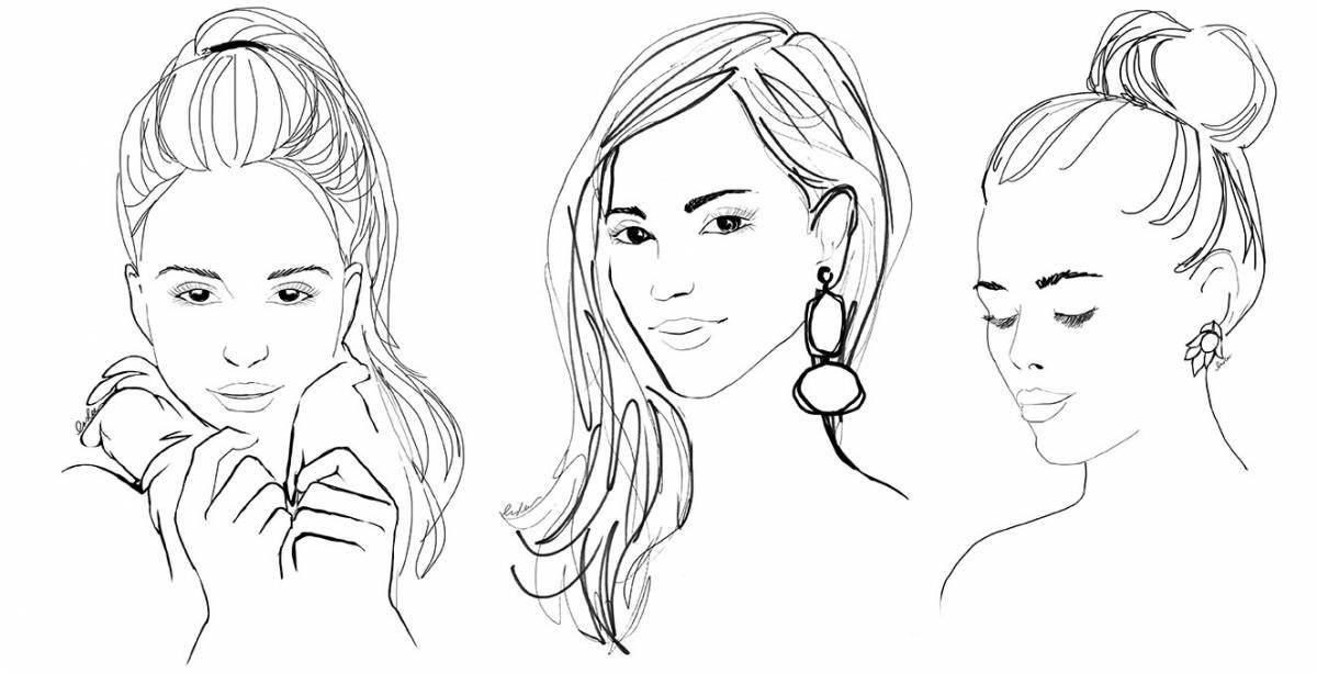 Bold face makeup coloring book for girls
