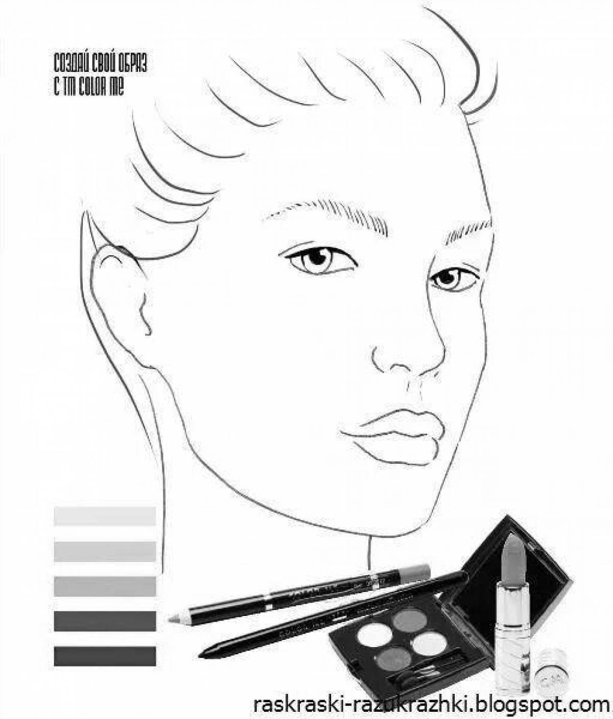 Bright makeup coloring pages for girls